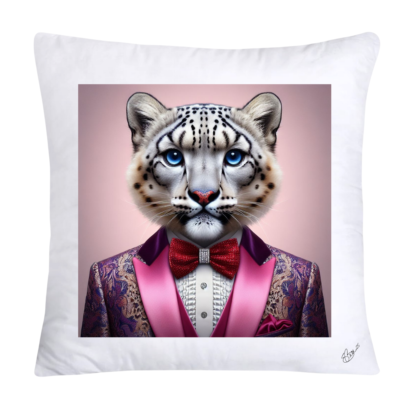 Royal Pet Portrait Throw Pillow Covers 18X18-Leopard Kings and Queens-640