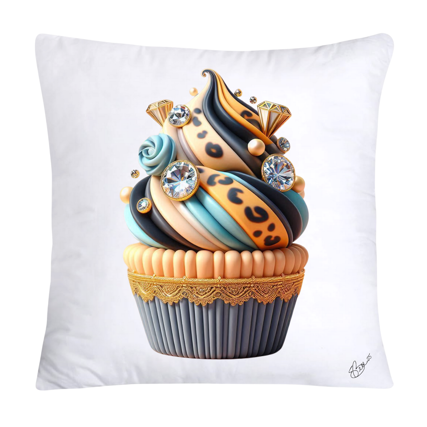 Wild Animal Print Cupcake Throw Pillow Covers 18x18-786