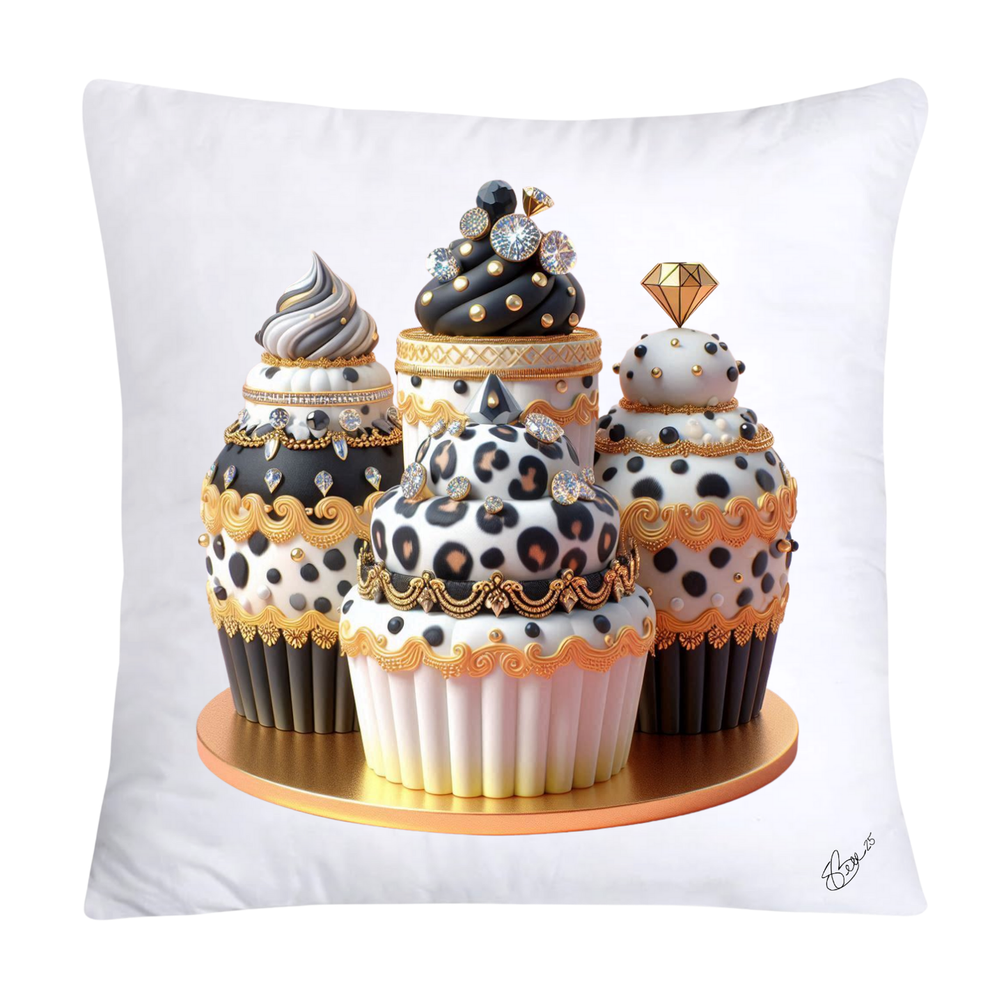 18x18 Wild Animal Print Cupcake Throw Pillow Covers-913