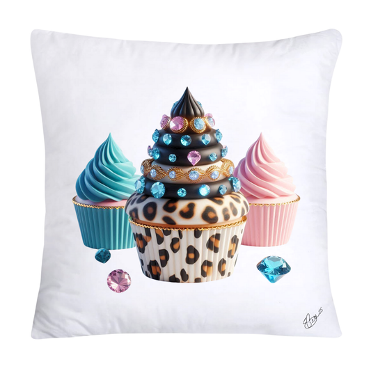 Wild Animal Print Cupcake Throw Pillow Covers 18X18-1166