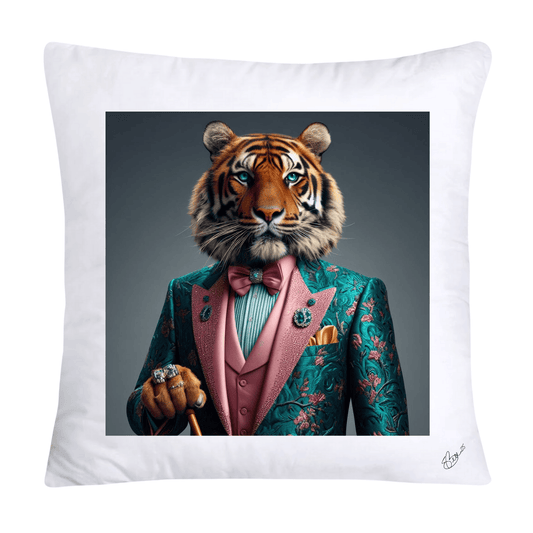 Royal Pet Portrait Throw Pillow Covers 18X18-Tiger Kings and Queens-711