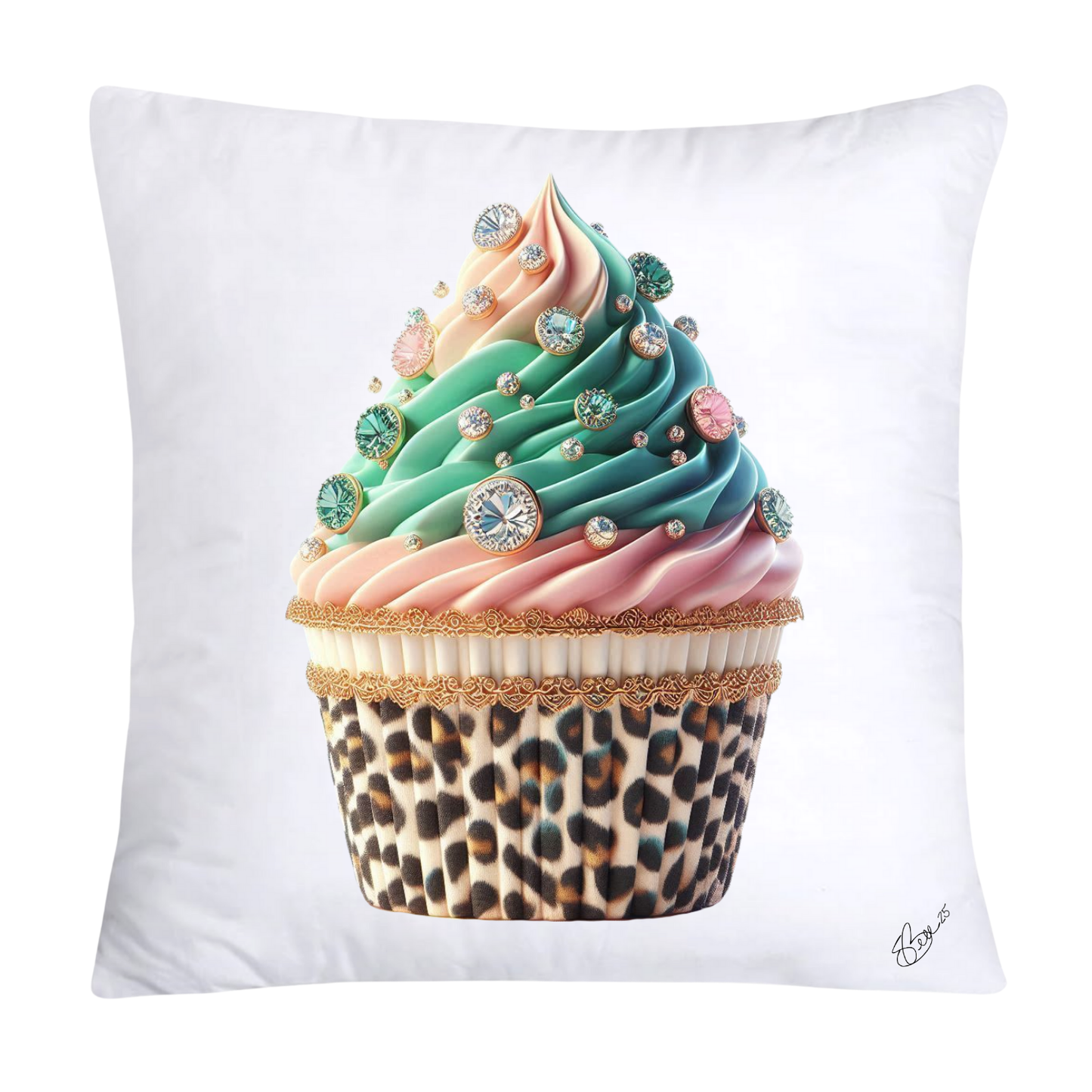 Wild Animal Print Cupcake Throw Pillow Covers 18x18-784