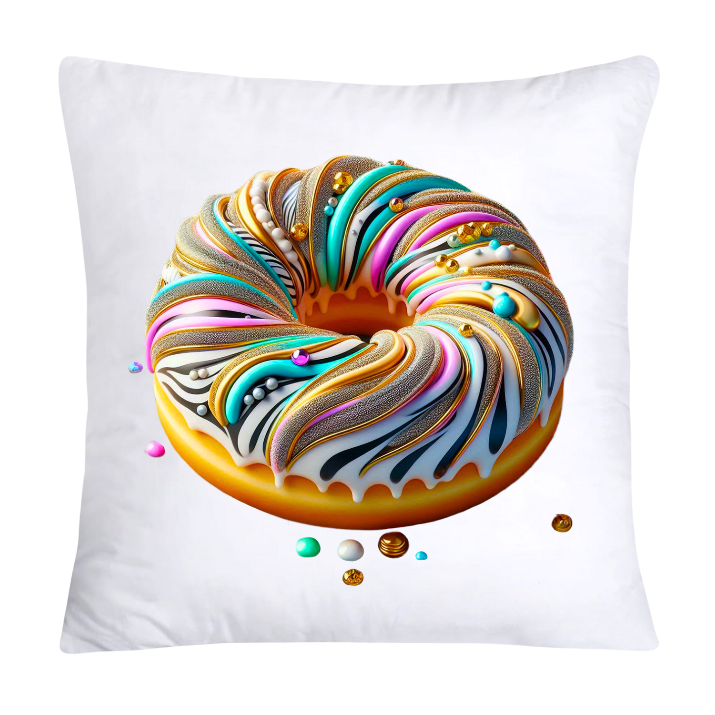 Wild Animal Print Donut Throw Pillow Covers 18x18-1118