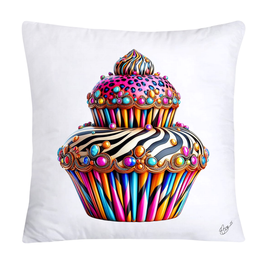 Wild Animal Print Cupcake 18x18 Throw Pillow Covers-844