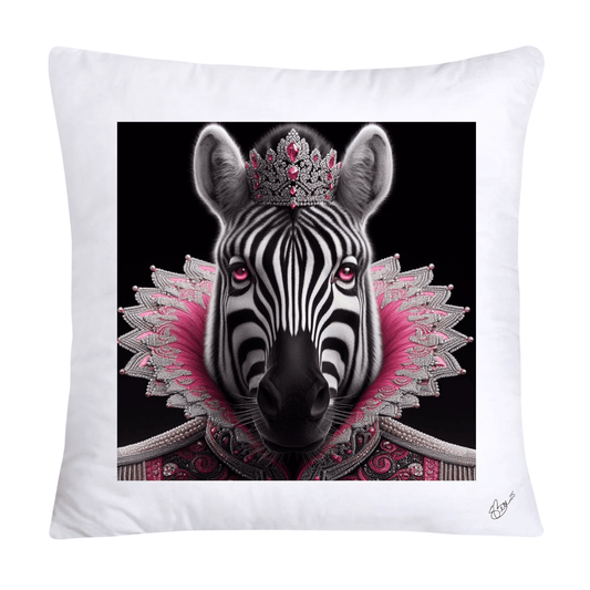 Royal Pet Portrait Throw Pillow Covers 18X18-Kings and Queens-Zebra-708