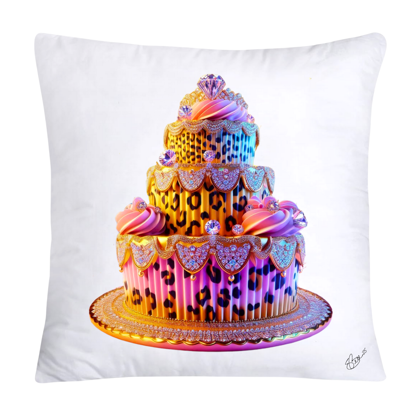 Wild Animal Print Cupcake Throw Pillow Covers 18x18-875