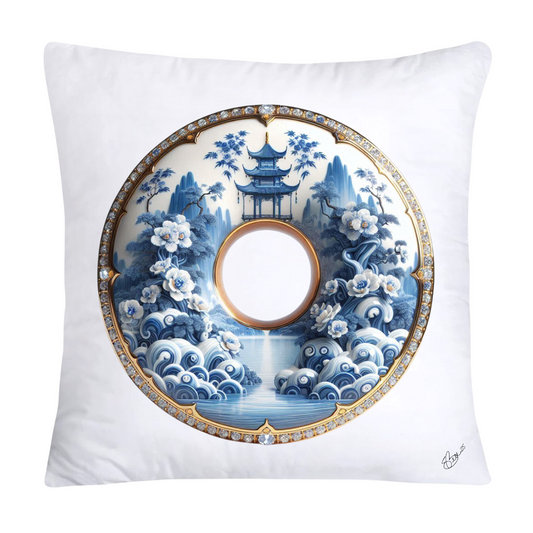 Blue Willow Whimsical Donut Throw Pillow Covers 18X18-1381