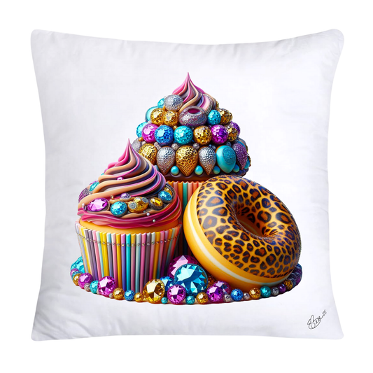 Wild Animal Print Cupcake Throw Pillow Covers 18x18-866