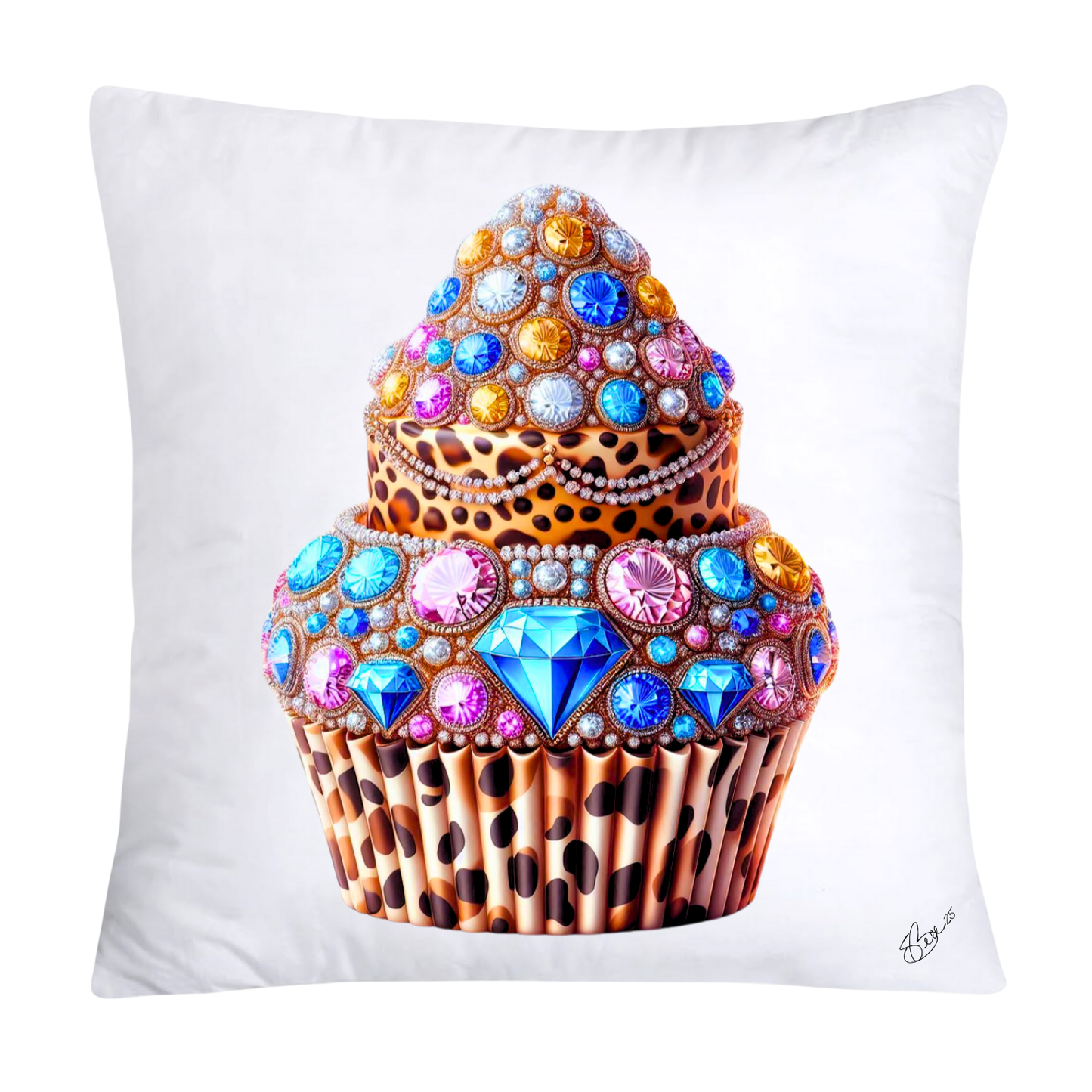 Wild Animal Print Cupcake 18x18 Throw Pillow Covers-862