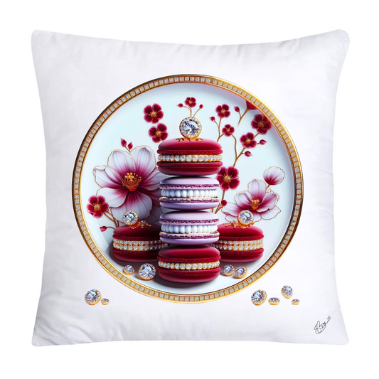 Chinoiserie Maroon Willow Macaroon Pillow Covers-2795