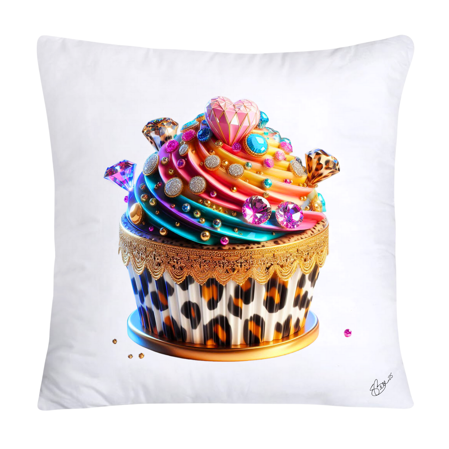 Wild Animal Print Cupcake 18x18 Throw Pillow Covers-853