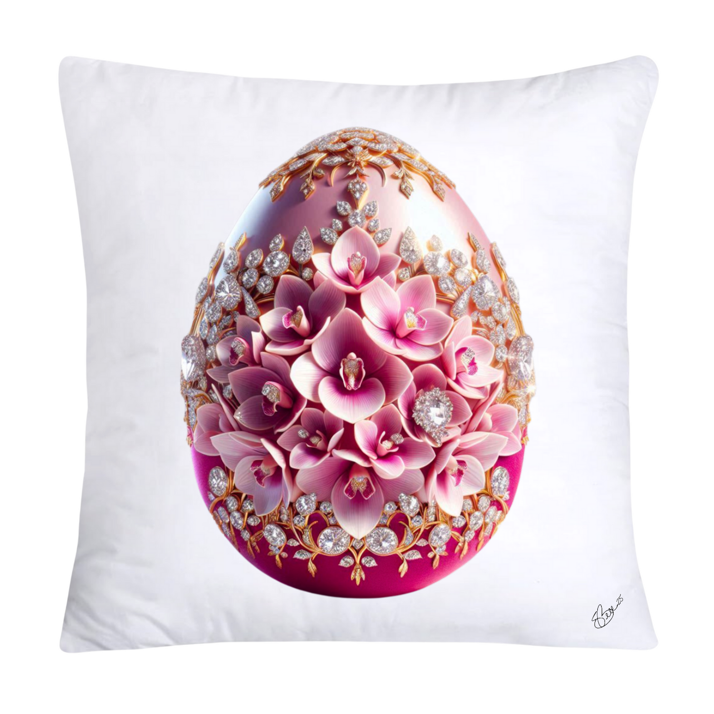 Pink and White Willow Egg Pillow Covers Vintage Inspired-2569