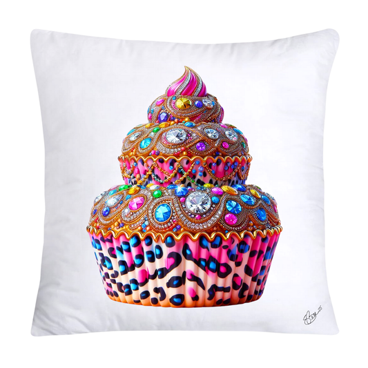 Wild Animal Print Cupcake Throw Pillow Covers 18x18-346