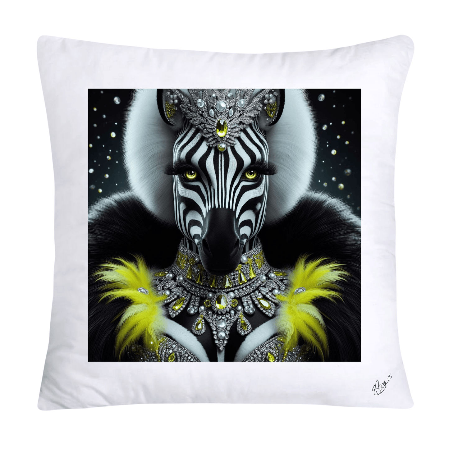 Royal Pet Portrait Throw Pillow Covers 18X18-Kings and Queens-Zebra-721