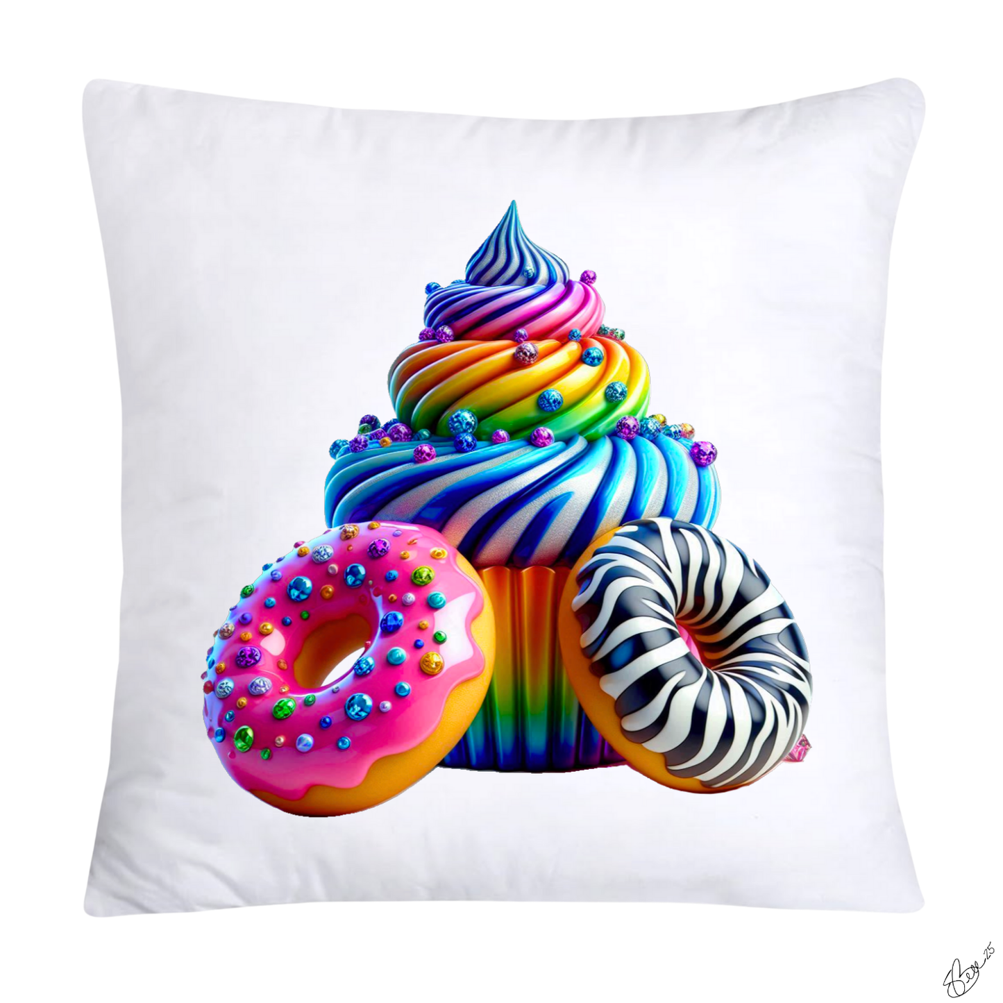 Wild Animal Print Cupcake Throw Pillow Covers 18x18-329