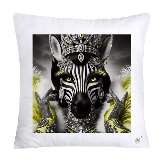 Royal Pet Portrait Throw Pillow Covers 18X18-Kings and Queens-Zebra-716