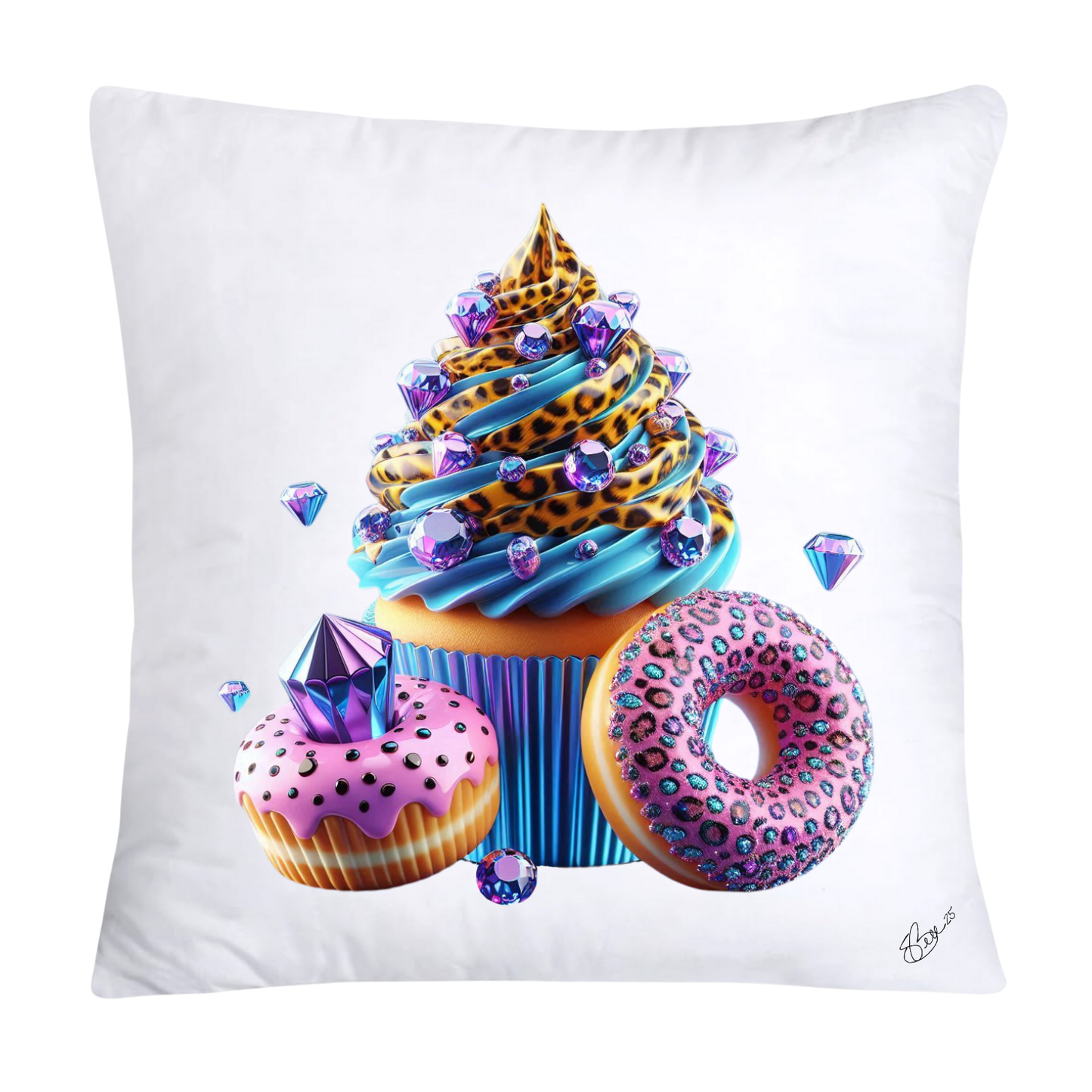 Wild Animal Print Cupcake Throw Pillow Covers 18X18-1142