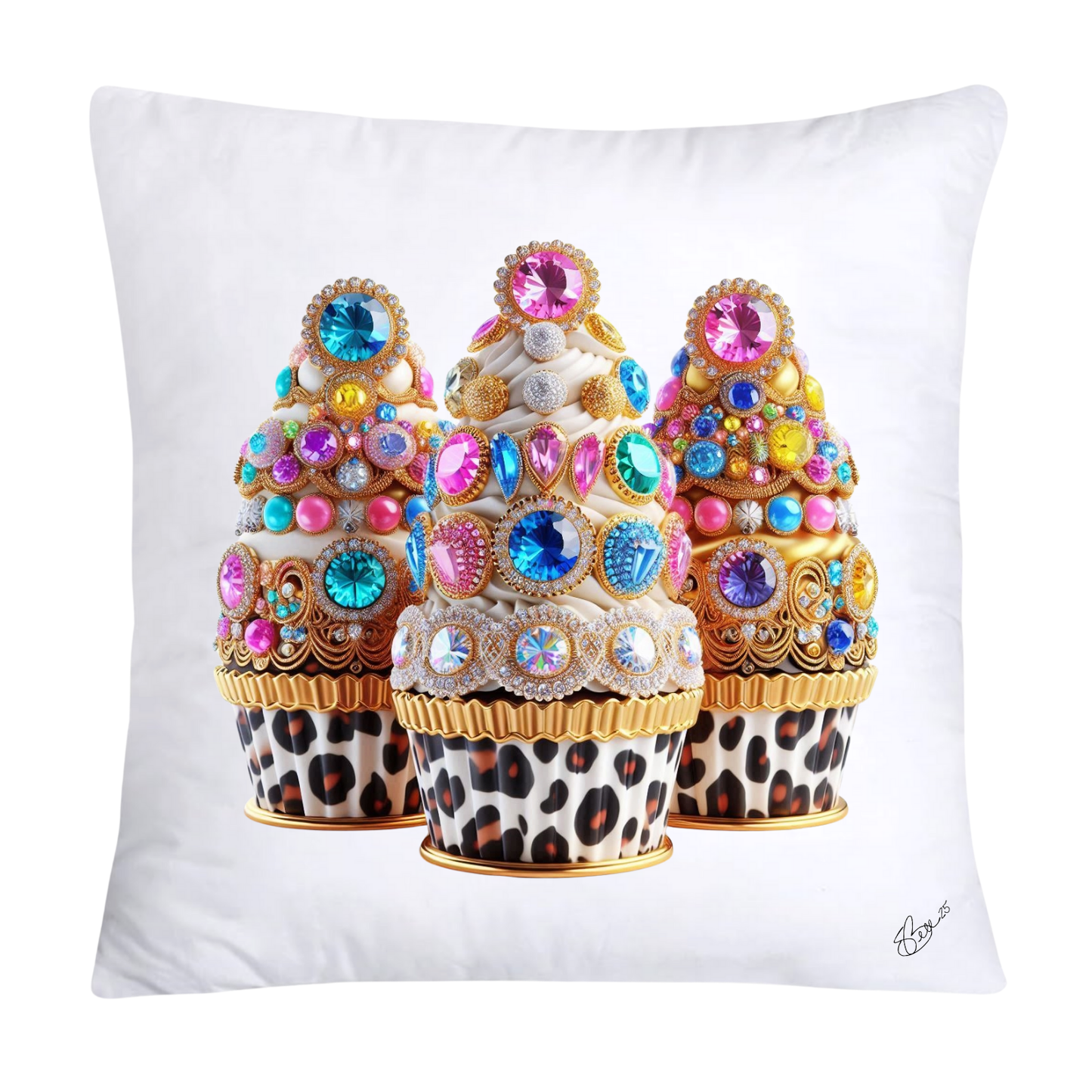 Wild Animal Print Cupcake Throw Pillow Covers 18x18-872