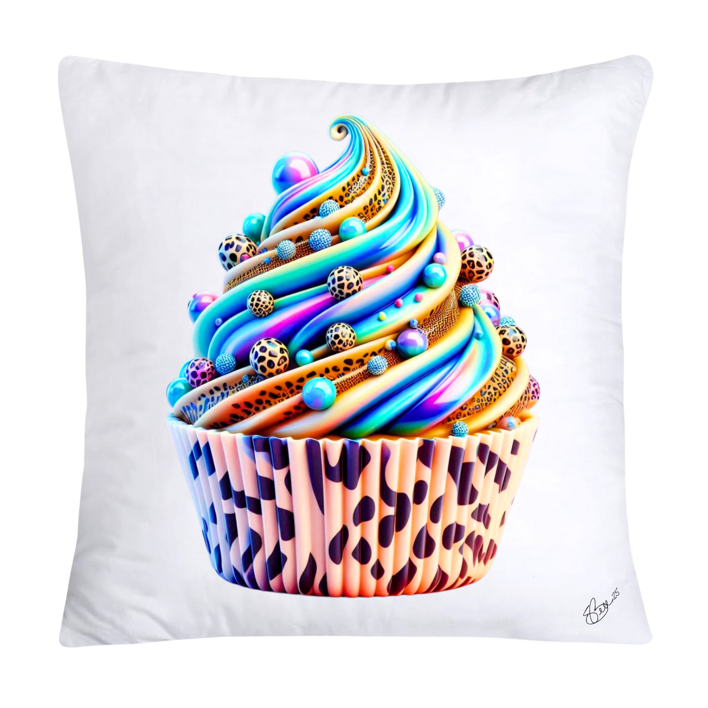 Wild Animal Print Cupcake 18x18 Throw Pillow Covers-837