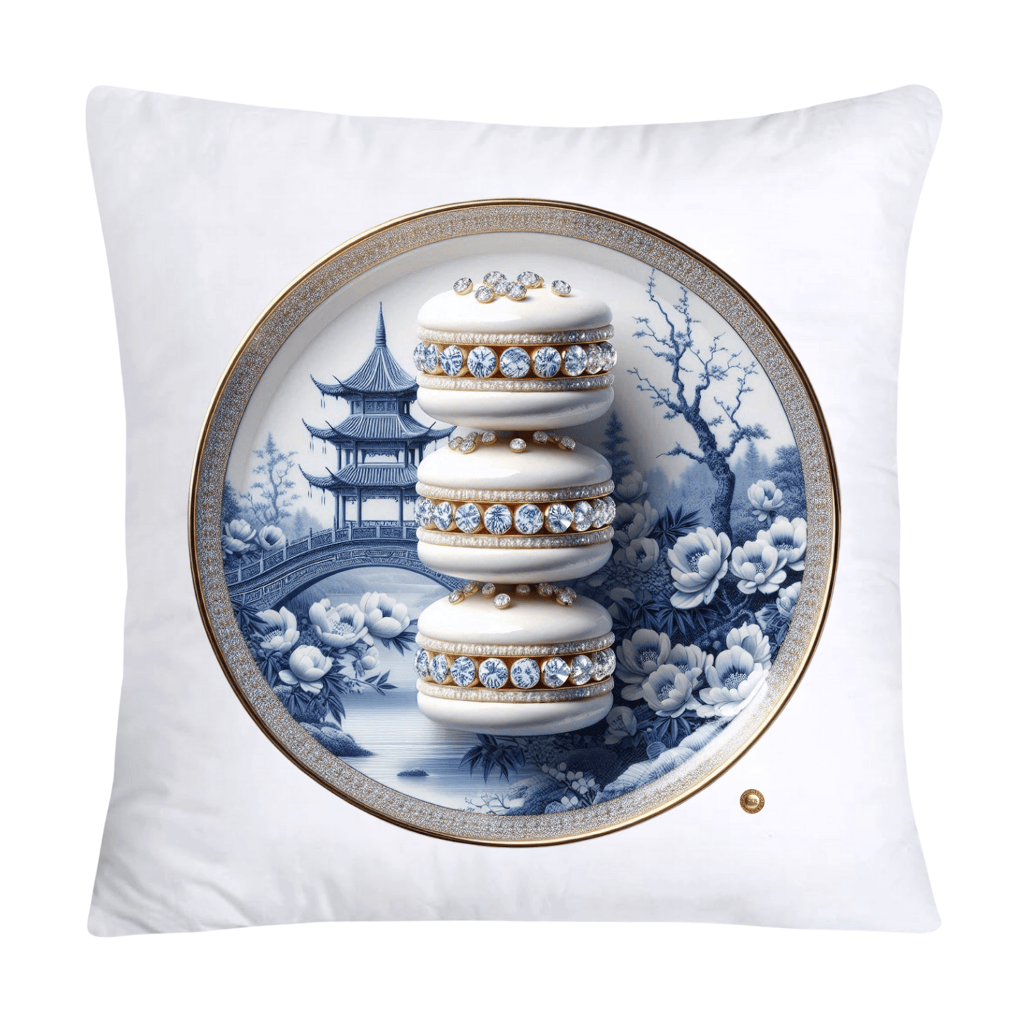 Blue Willow 18x18 Adorable Macaroon Throw Pillow Covers-1884