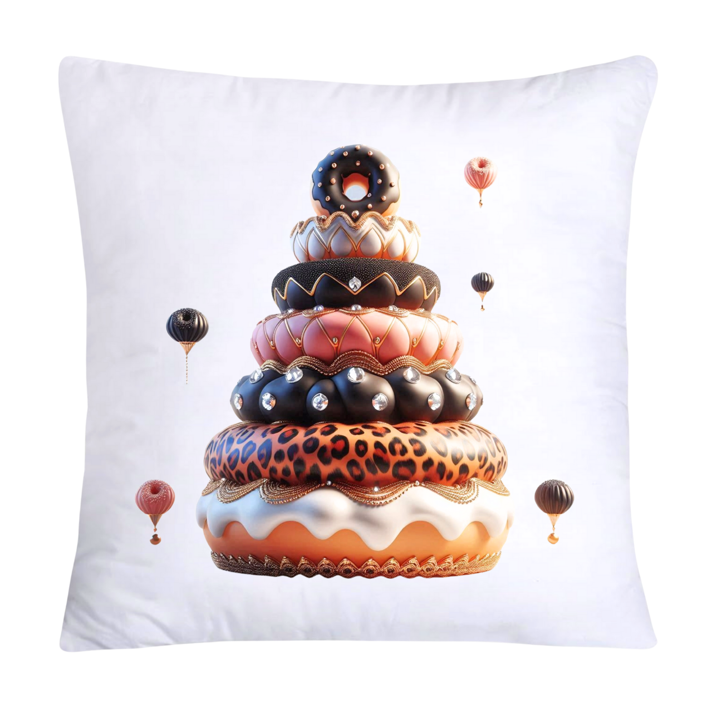 Wild Animal Print Donut Throw Pillow Covers 18x18-816