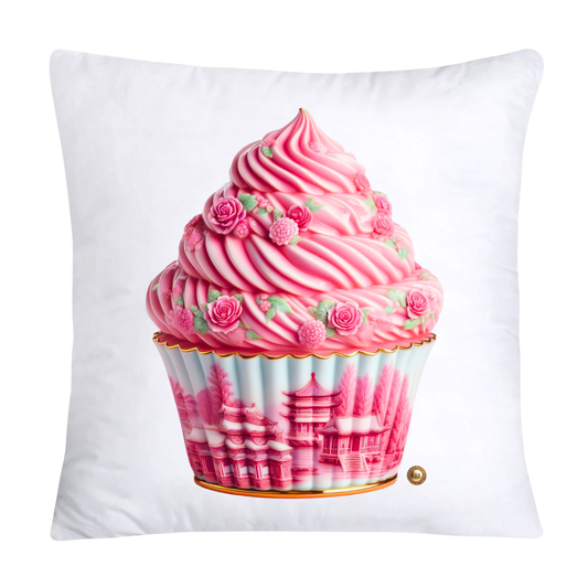 18x18 Pink Willow Chinoiserie Cupcake Throw Pillow Covers-5384