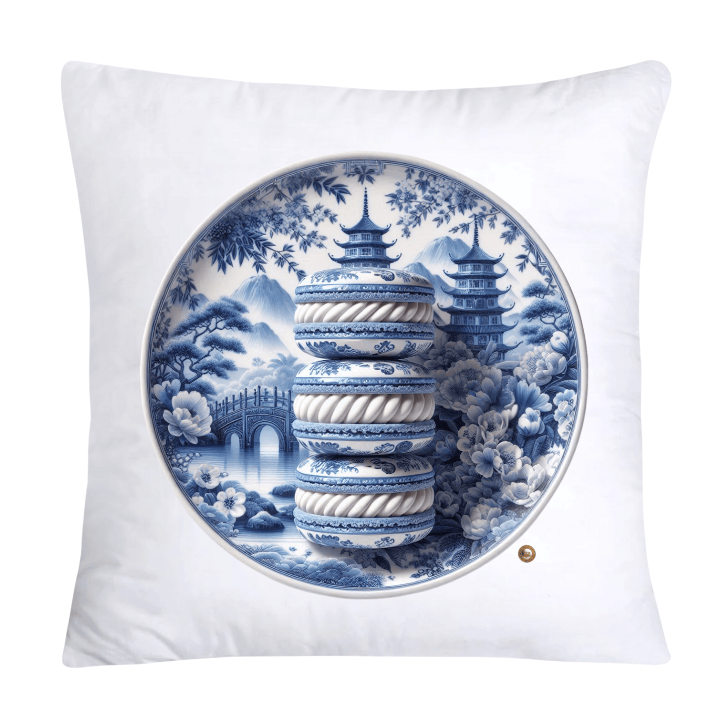 Blue Willow 18x18 Adorable Macaroon Throw Pillow Covers-311