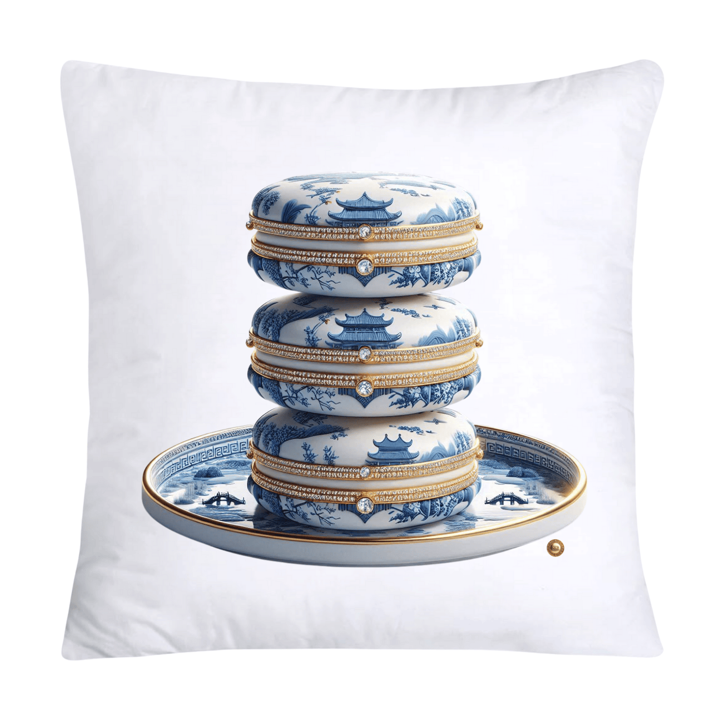 Blue Willow 18x18 Adorable Macaroon Throw Pillow Covers-1899