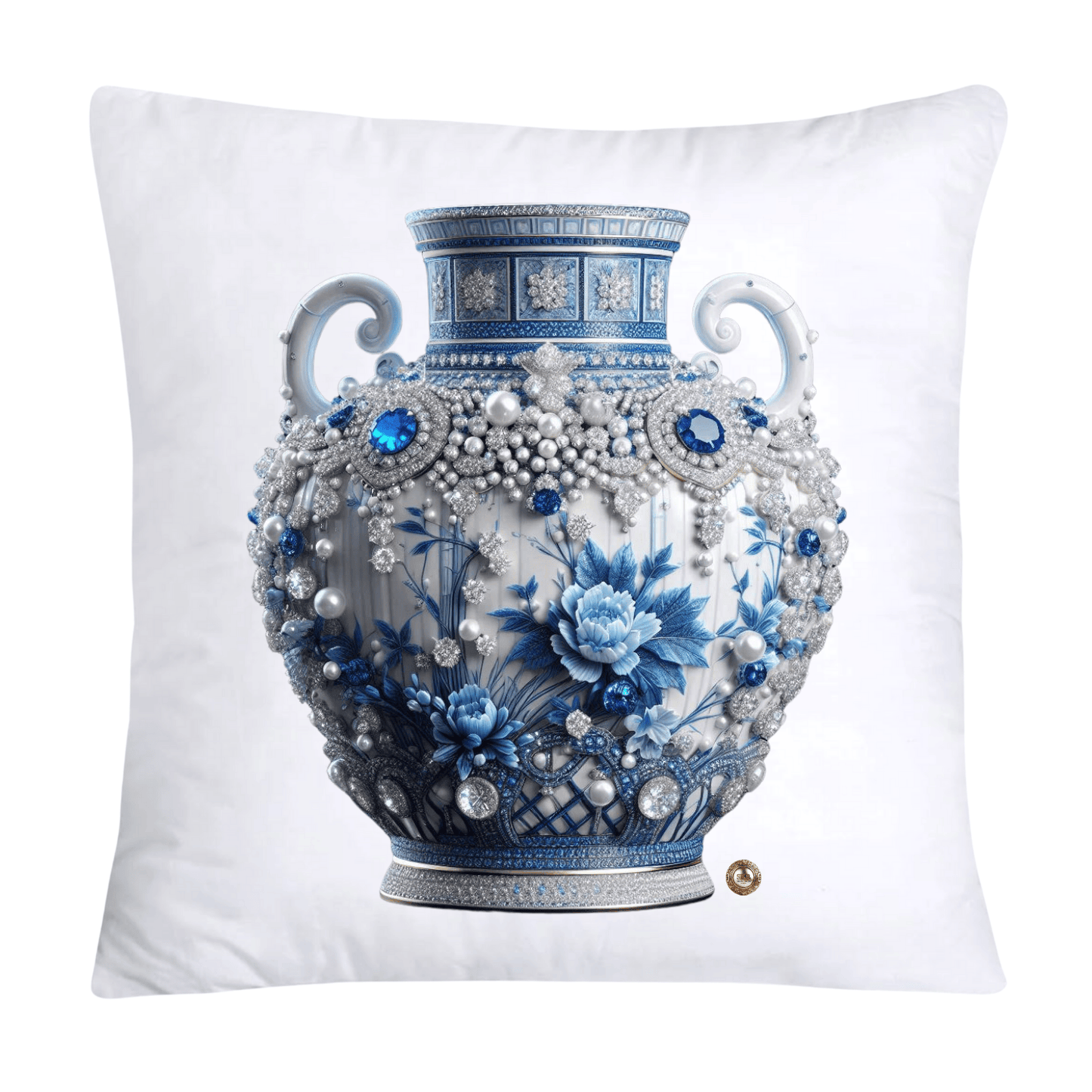Blue Willow Chinoiserie 18x18 Stunning Vase Pillow Covers-4096