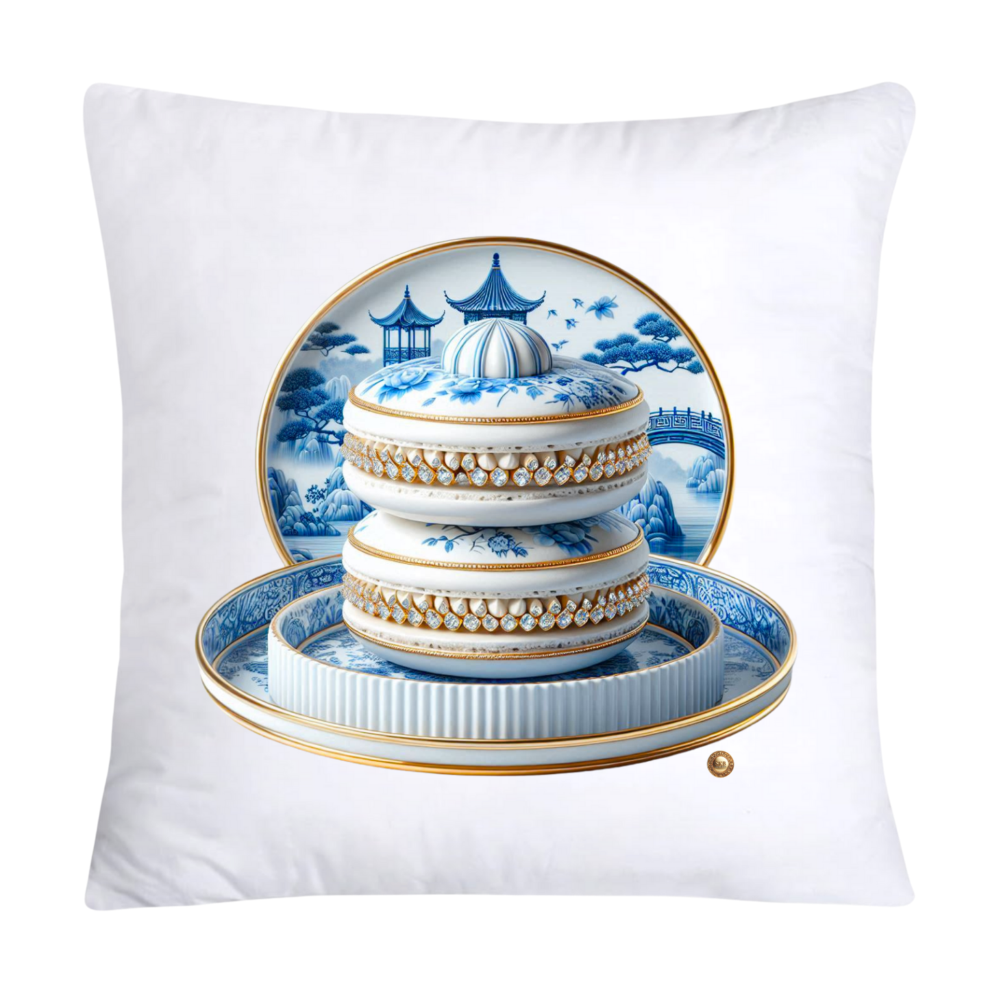 Blue Willow 18x18 Adorable Macaroon Throw Pillow Covers-2323