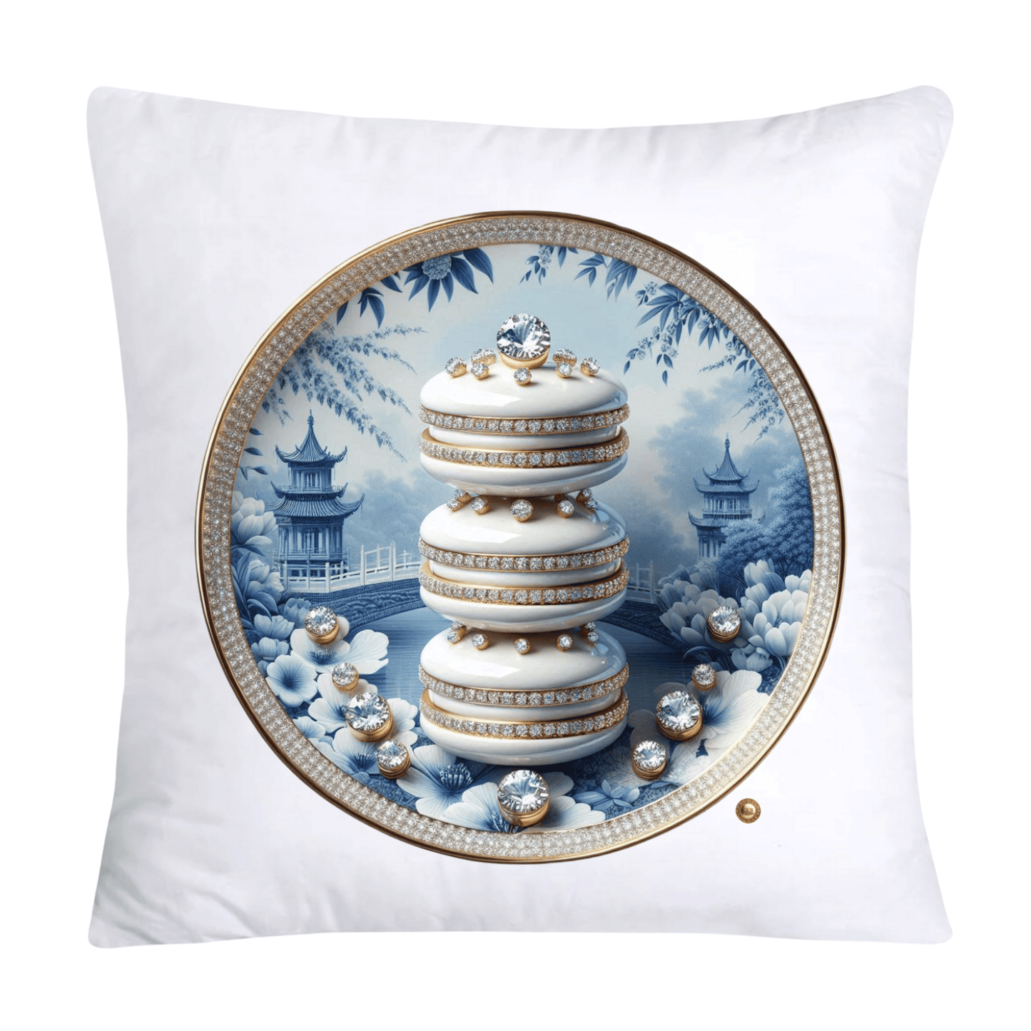 Blue Willow 18x18 Adorable Macaroon Throw Pillow Covers-1889