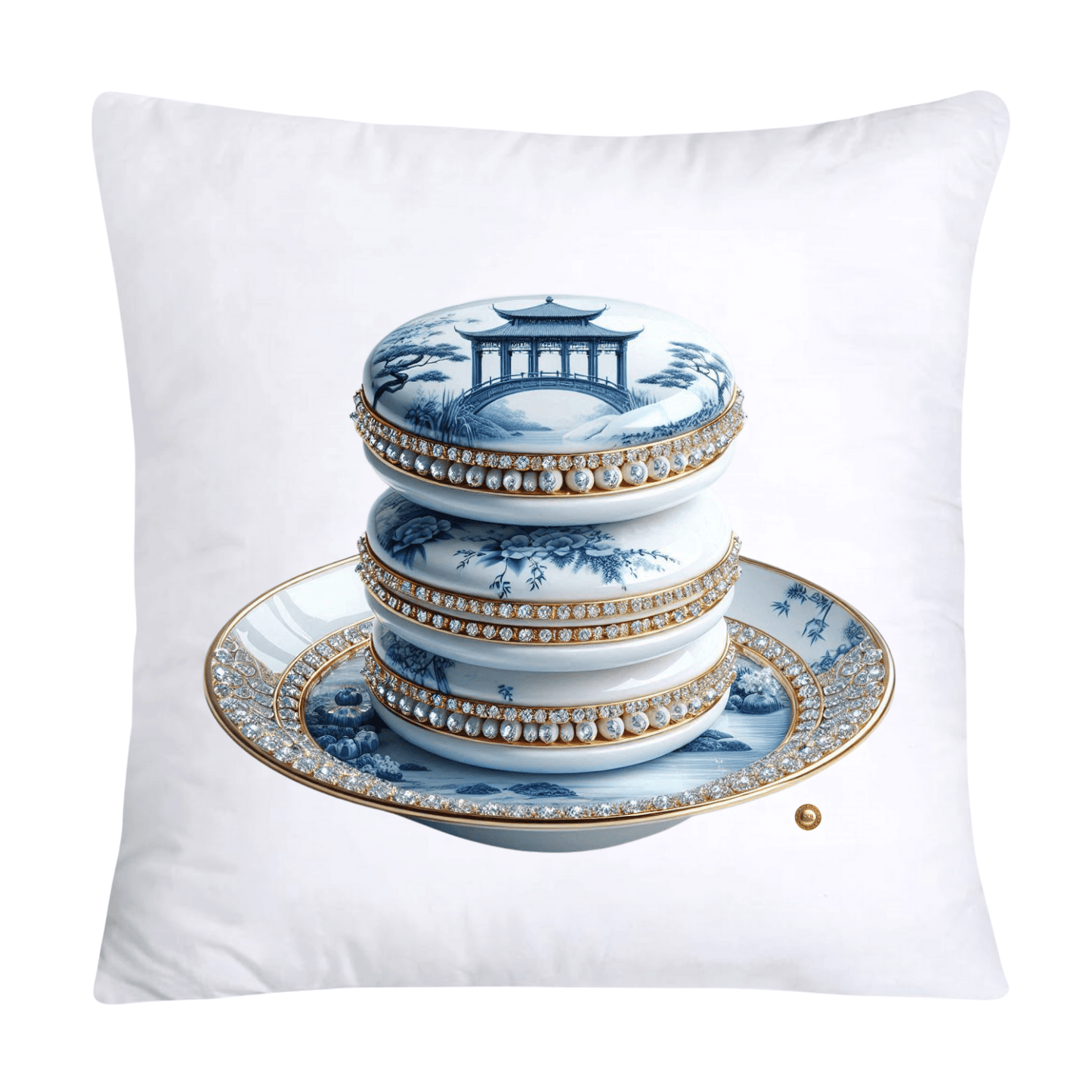 Blue Willow 18x18 Adorable Macaroon Throw Pillow Covers-1883