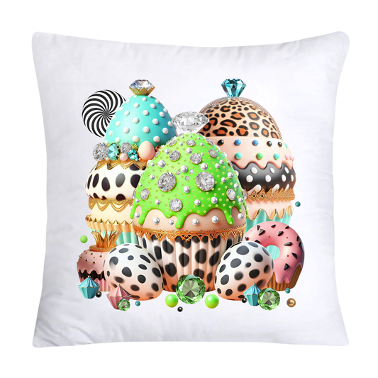 Pastel Animal Print Eggs Candy and Donuts Pillow Covers-477