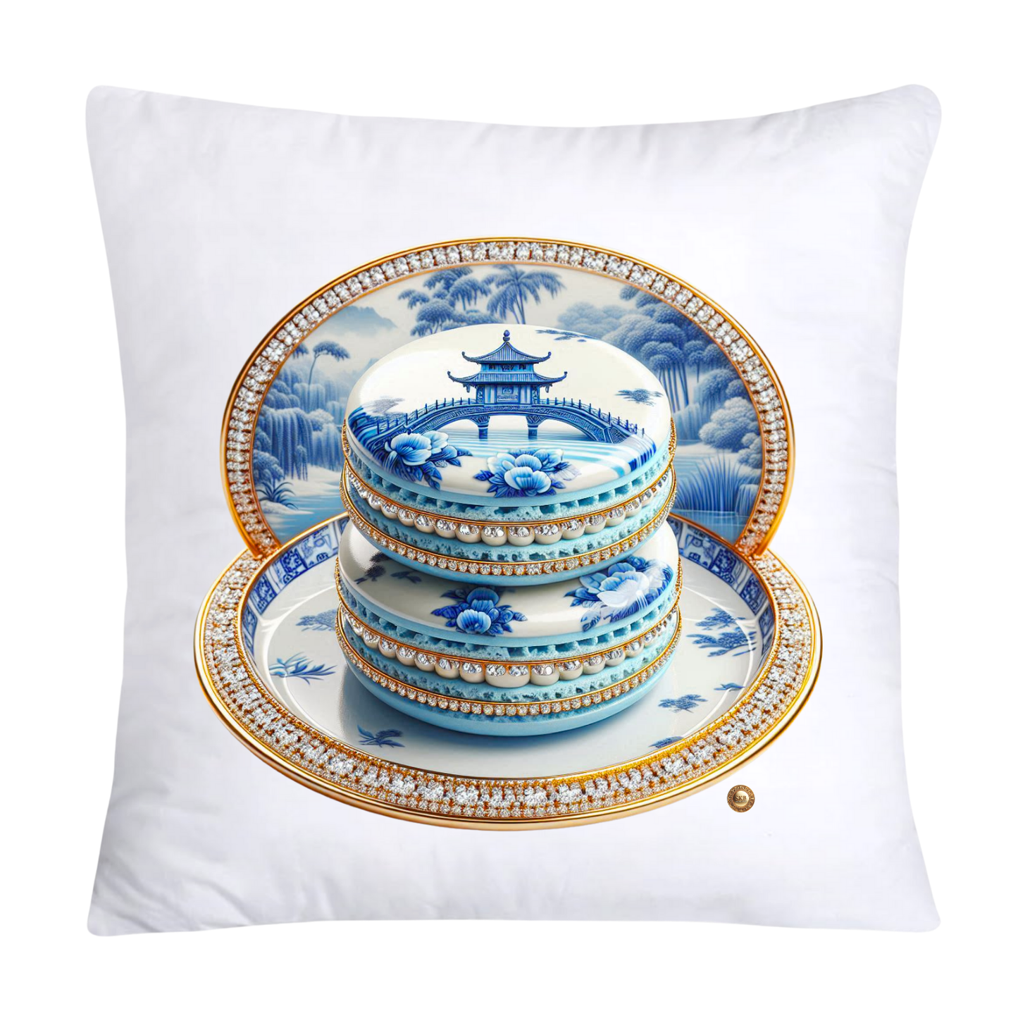 Blue Willow 18x18 Adorable Macaroon Throw Pillow Covers-2321