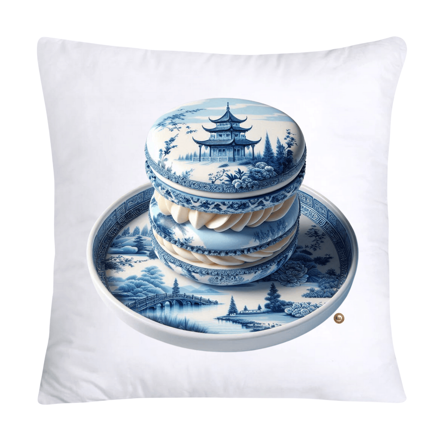 Blue Willow 18x18 Adorable Macaroon Throw Pillow Covers-213