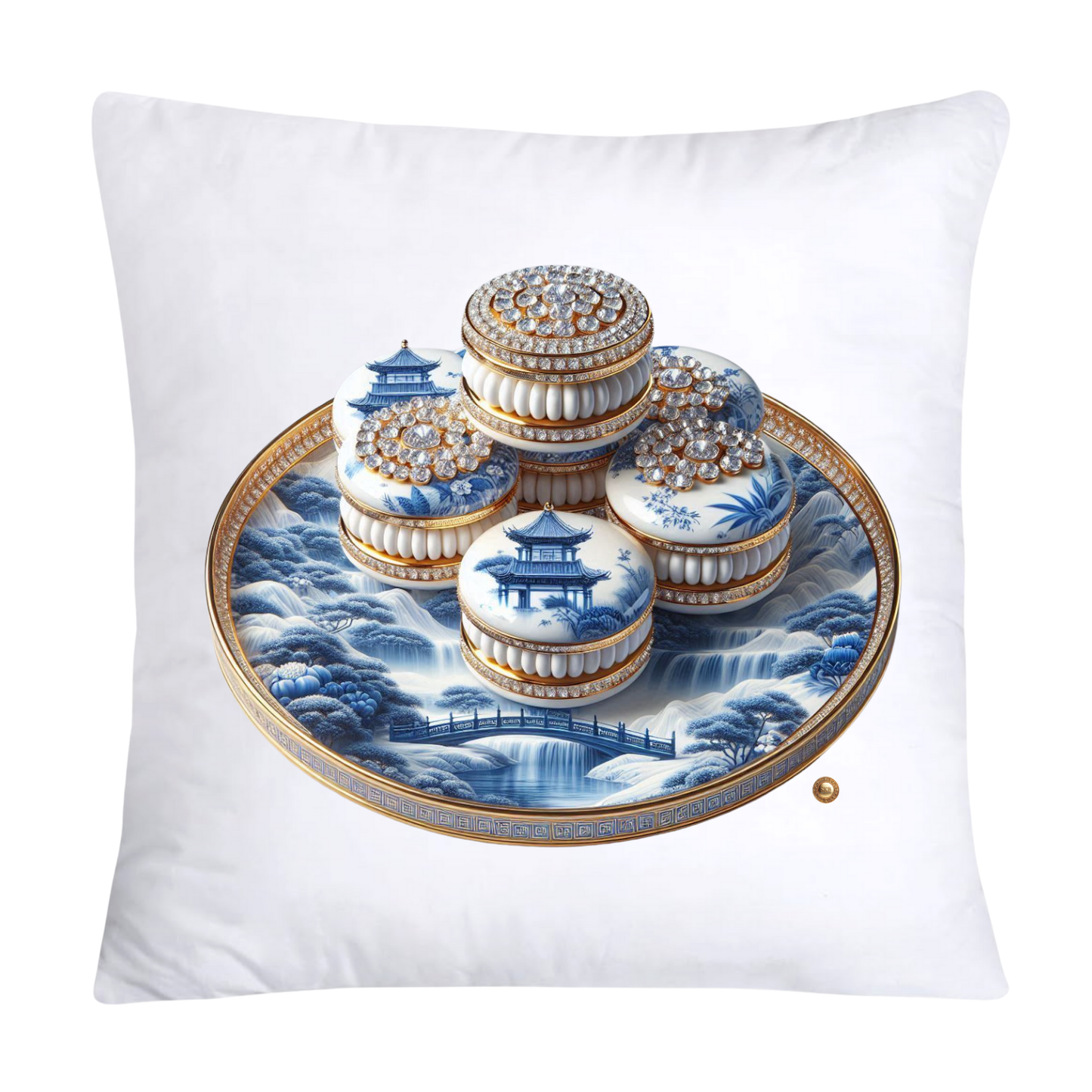 Blue Willow 18x18 Adorable Macaroon Throw Pillow Covers-1888