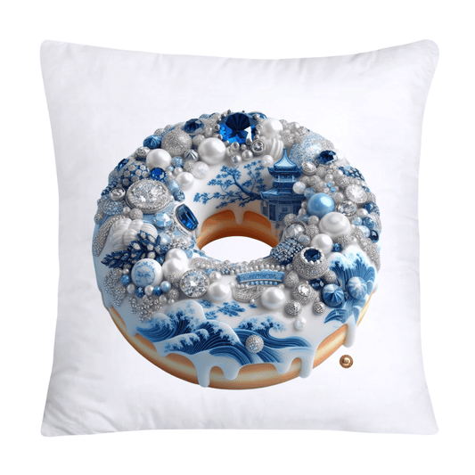 Blue Willow Whimsical Donut 18x18 Throw Pillow Covers-2278