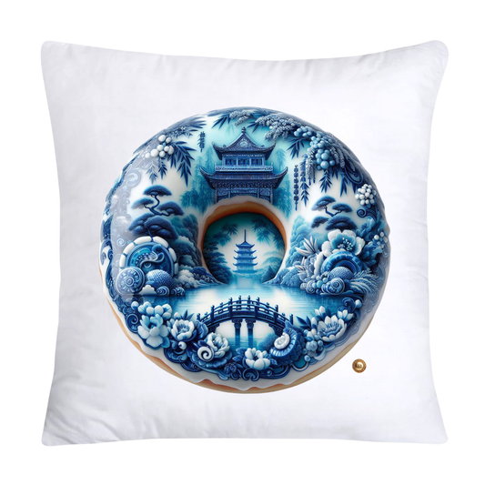 Blue Willow Whimsical Donut 18x18 Throw Pillow Covers-2292