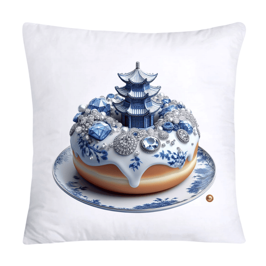 Blue Willow Whimsical Donut 18x18 Throw Pillow Covers-2294