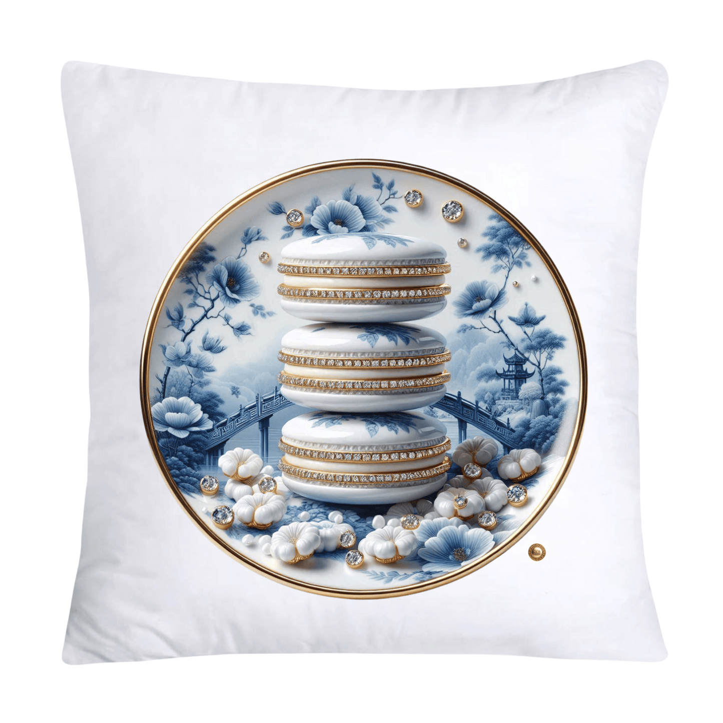 Blue Willow 18x18 Adorable Macaroon Throw Pillow Covers-1894
