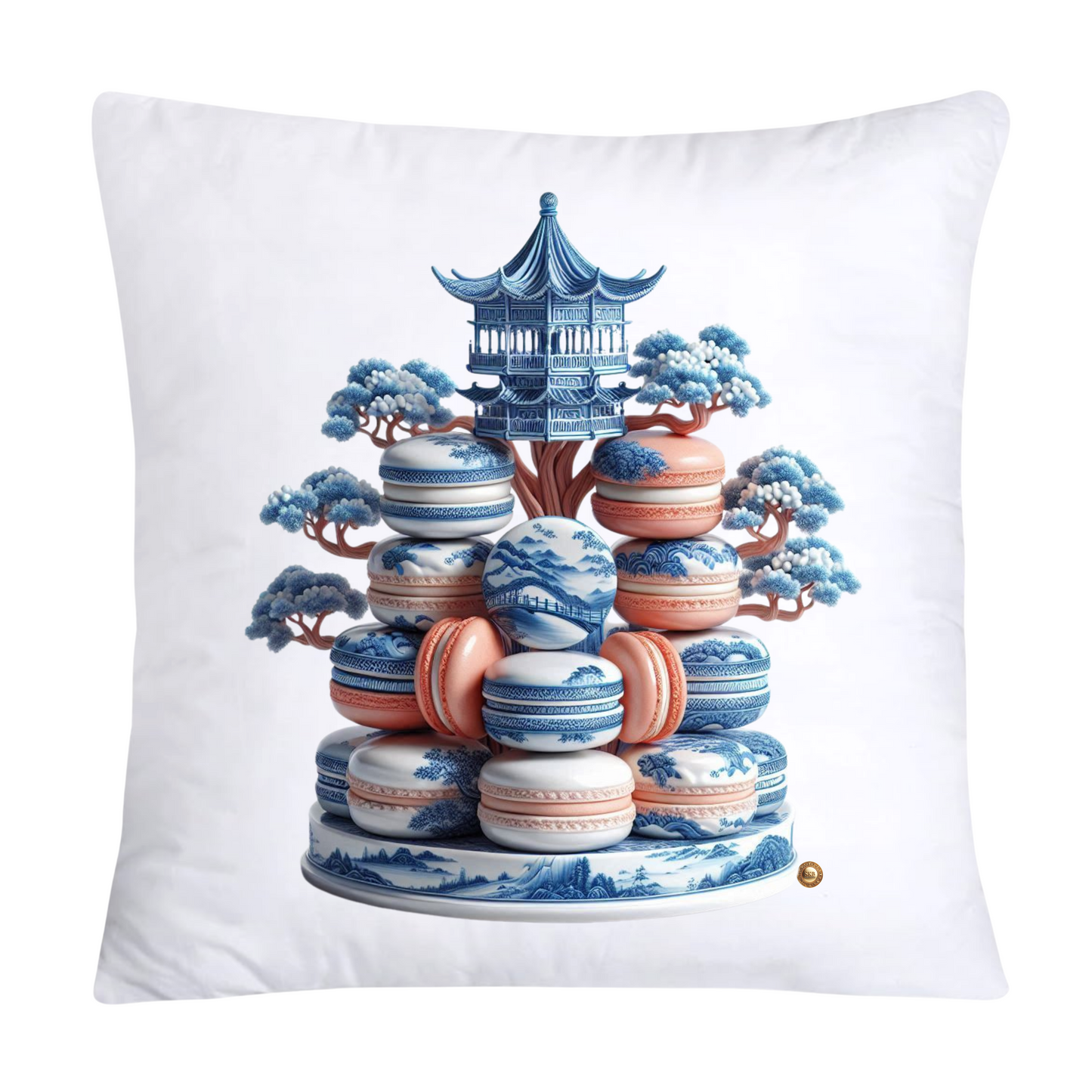 Blue Willow 18x18 Adorable Macaroon Throw Pillow Covers-2331