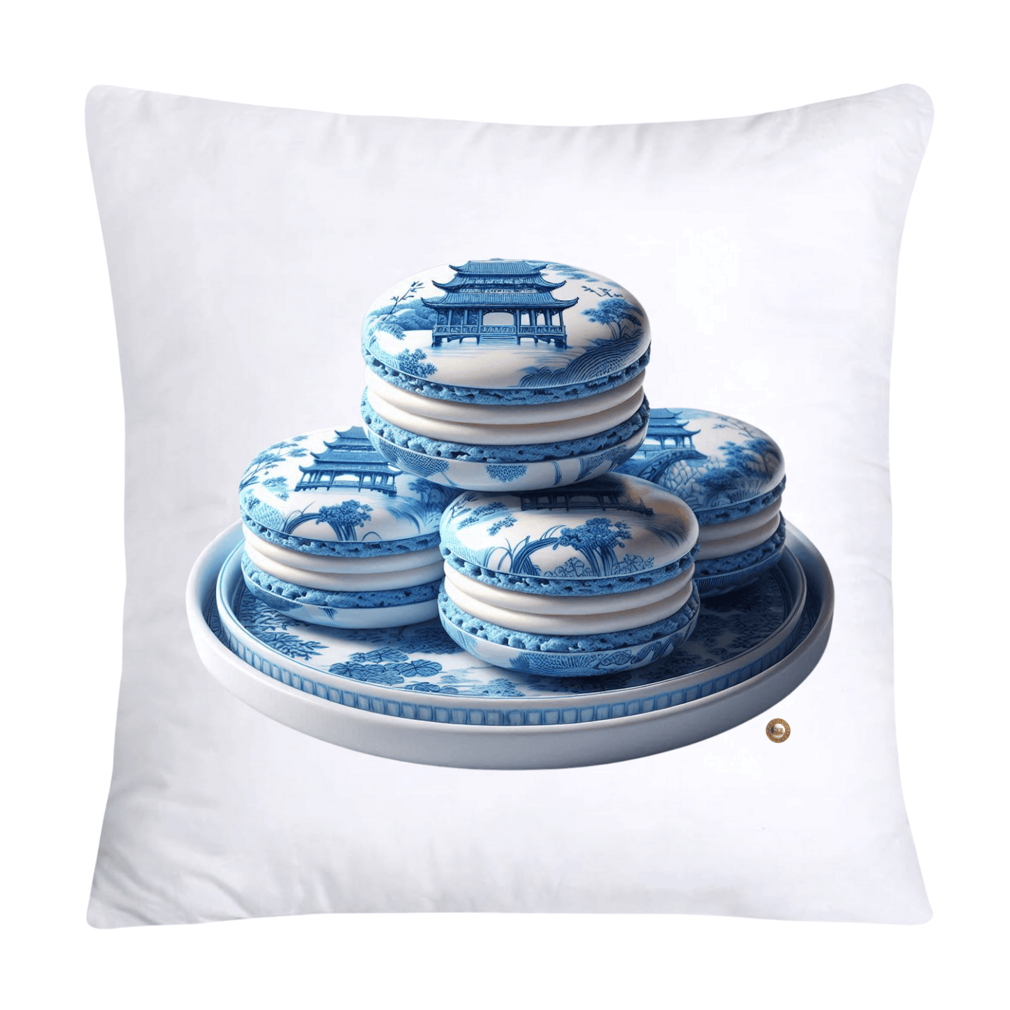 BLUE WILLOW 18”x18” ADORABLE MACAROON PILLOW COVERS - 1923