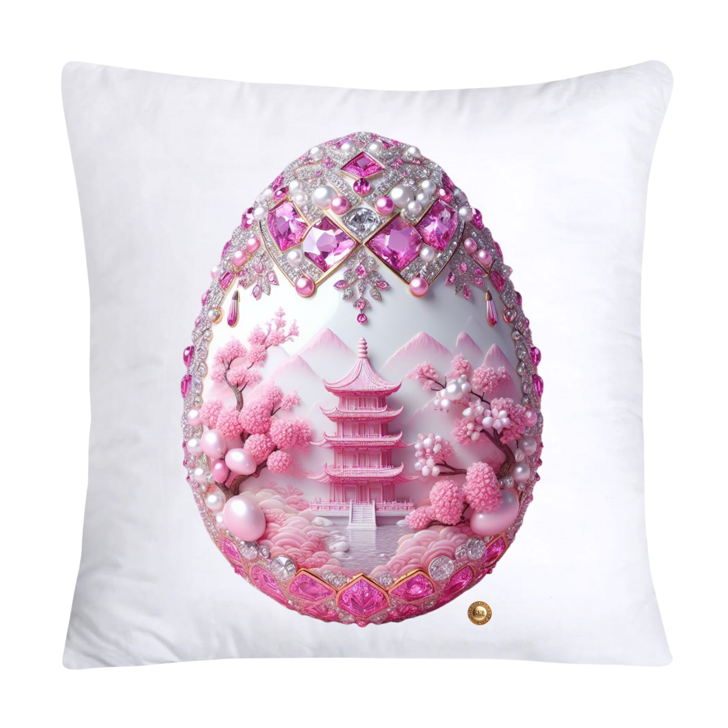 Pink Willow Chinoiserie Egg 18x18 Throw Pillow Covers-5924