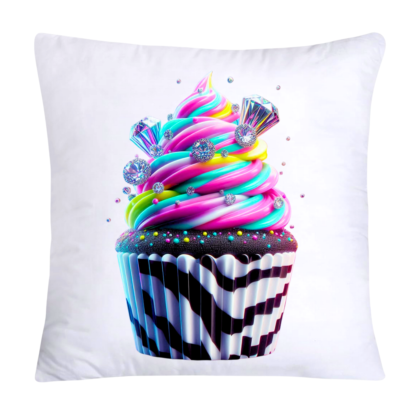 Cupcake Pillow Covers-Handblown Glass Inspired Art Images 18x18-1147