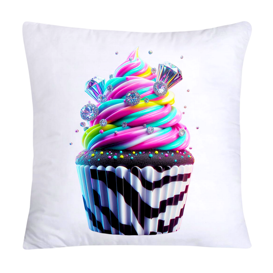 Cupcake Pillow Covers-Handblown Glass Inspired Art Images 18x18-1147