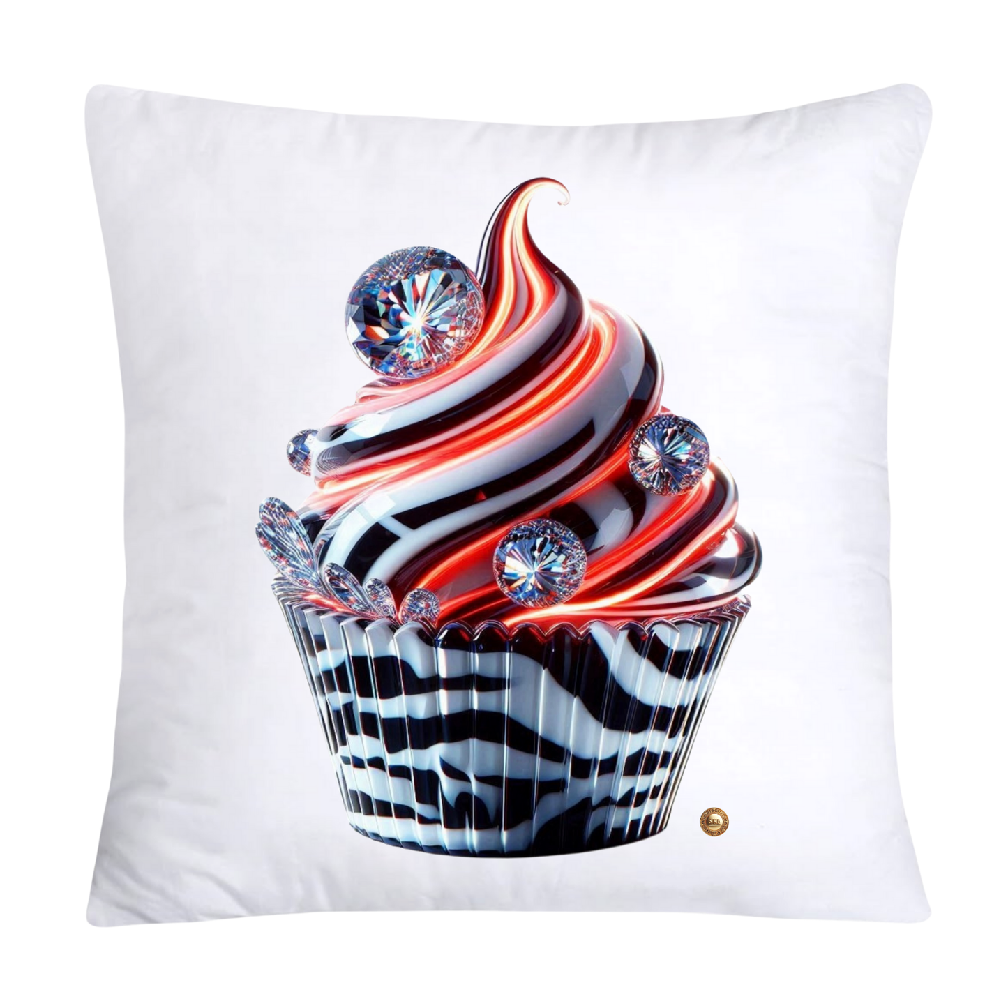 Cupcake Pillow Covers-Handblown Glass Inspired Art Images 18x18-1194