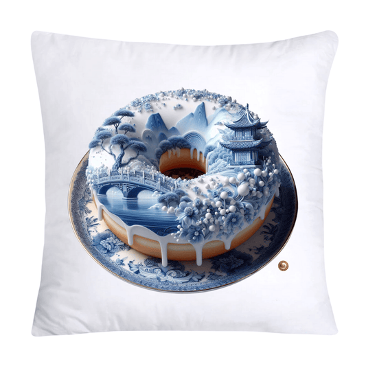 Blue Willow Whimsical Donut 18x18 Throw Pillow Covers-2286