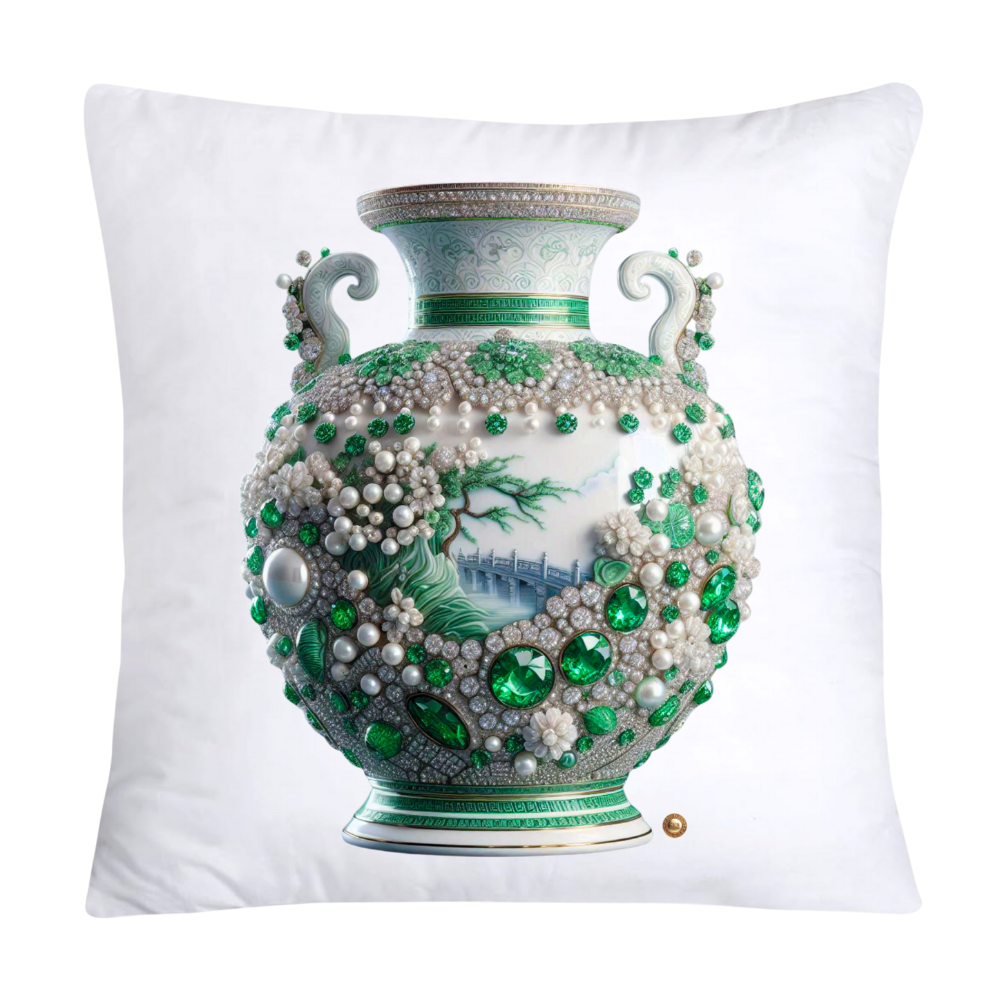 Green Willow Vase Classic Flare Throw Pillow Covers-2314