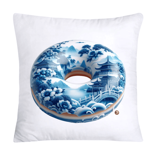 Blue Willow Whimsical Donut 18x18 Throw Pillow Covers-2283