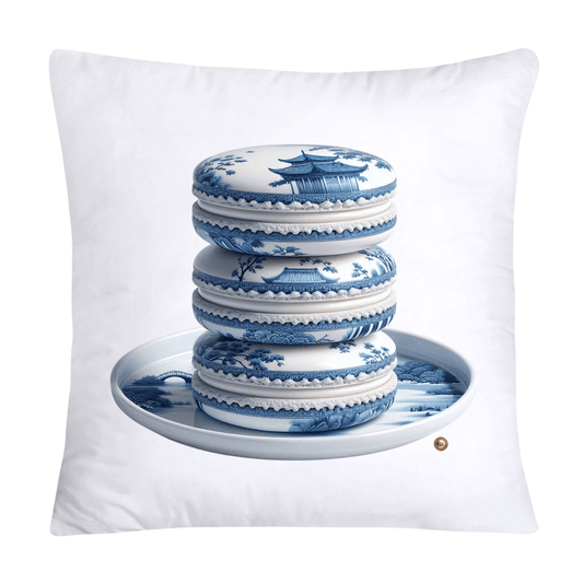 BLUE WILLOW 18”x18” ADORABLE MACAROON PILLOW COVERS - 1921